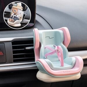 Car Seat for Labubu Doll– Pink Blue Mini Safety Seat